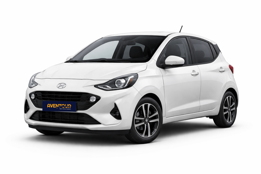 white hyundai i10 for rental in Corfu